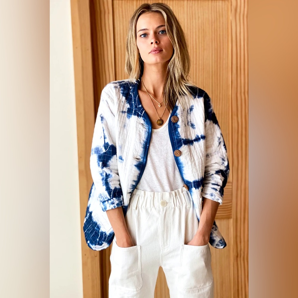 EMERSON FRY INDIA QUILTED JACKET - INDIGO TIE DYE ORGANIC